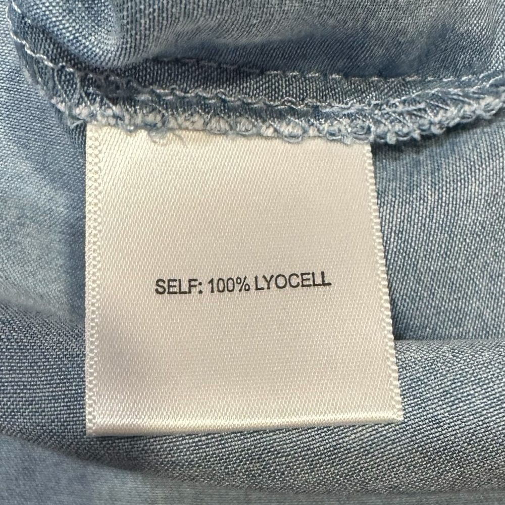 JANE & DELANCEY Denim Jean Light Blue Wash High Low Blouse Front Pockets NWT 3X - Picture 10 of 11